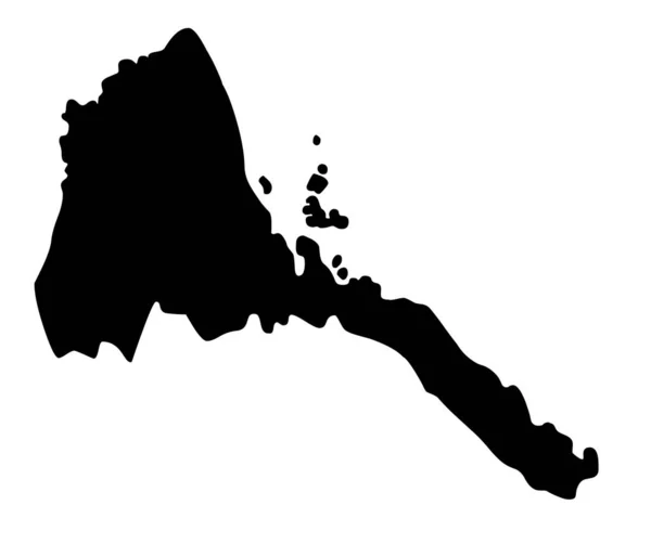 Eritreia Mapa Silhueta Vetor Isolado Sobre Fundo Branco —  Vetores de Stock