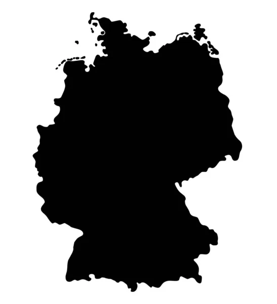 Németország Térképe Sziluett Vektor Elszigetelt — Stock Vector
