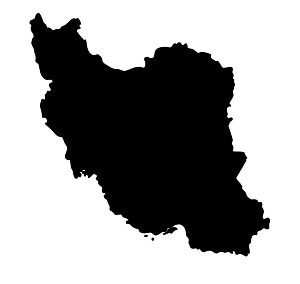 Iran Karta Siluett Vektor Isolerad Vit Bakgrund — Stock vektor