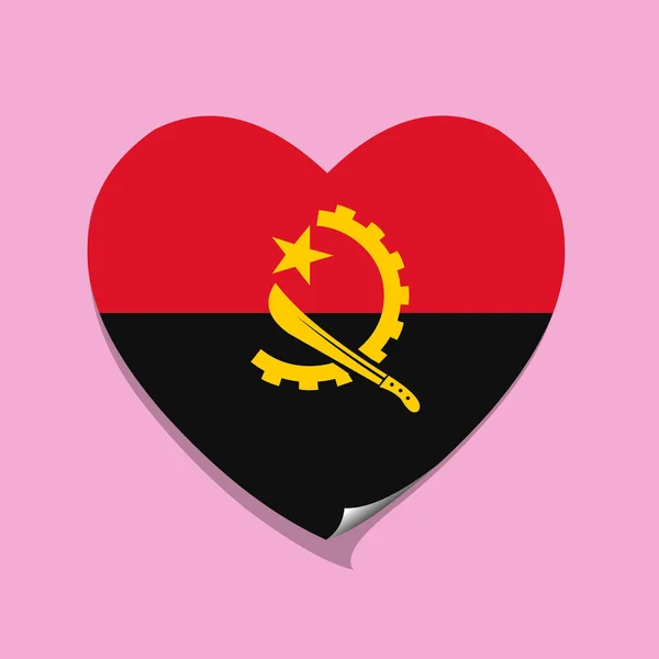 Encanta Angola Bandera Corazón — Archivo Imágenes Vectoriales