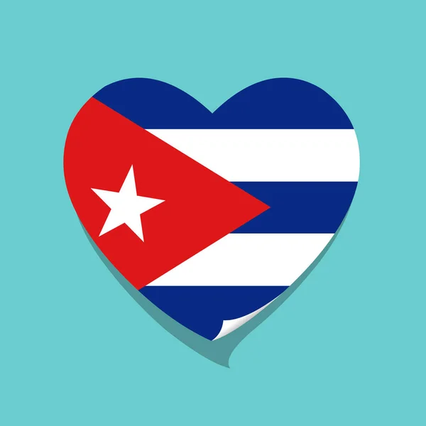 Ich Liebe Kuba Flagge Herz — Stockvektor