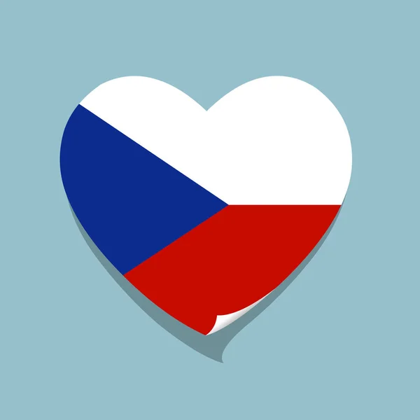 Aime République Tchèque Drapeau Coeur — Image vectorielle