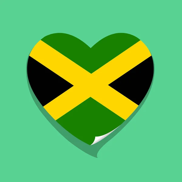 Amo Jamaica Bandeira Coração — Vetor de Stock