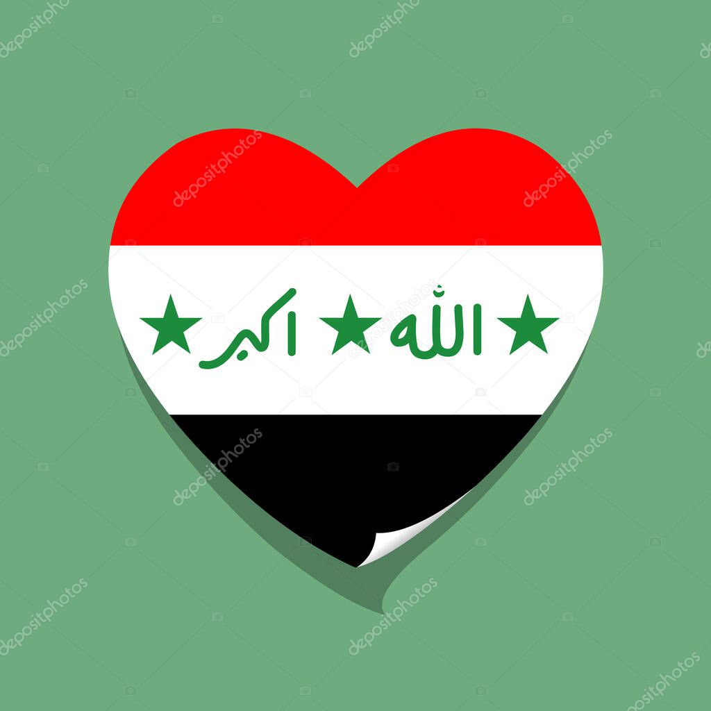 I love Iraq flag heart 