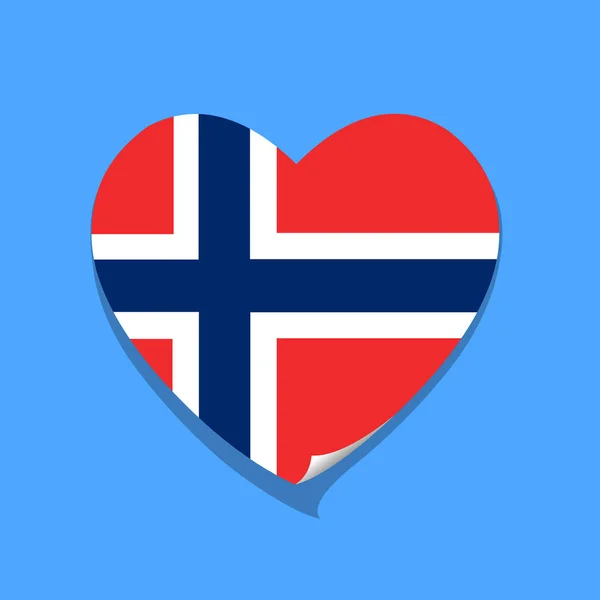 Ich Liebe Norwegen Flagge Herz — Stockvektor