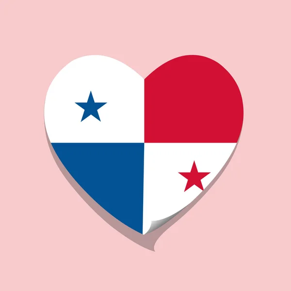 Ich Liebe Panama Flagge Herz — Stockvektor