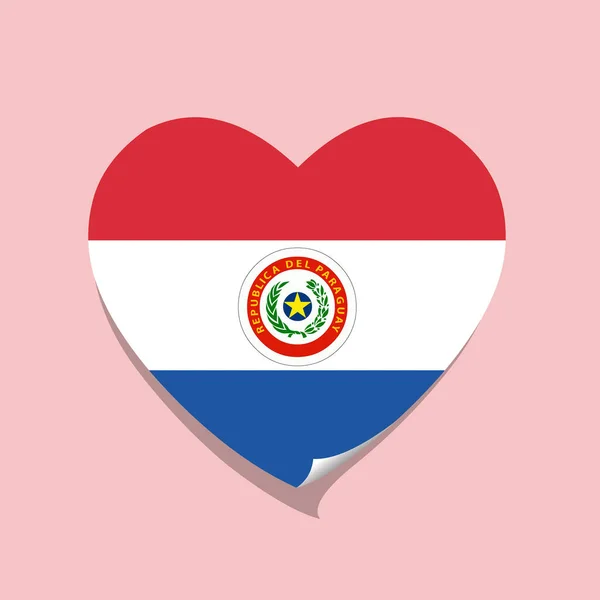 Ich Liebe Das Flaggenherz Paraguays — Stockvektor