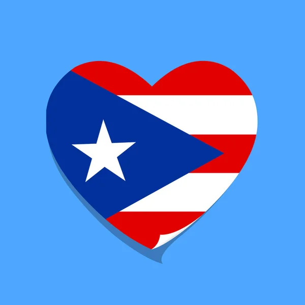 Ich Liebe Puerto Rico Flagge Herz — Stockvektor