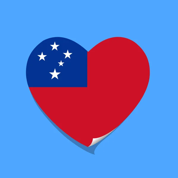 Ich Liebe Samoa Flagge Herz — Stockvektor