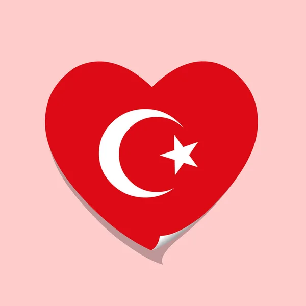 Türkiye Nin Kalbini Seviyorum — Stok Vektör