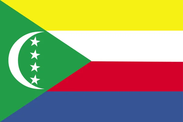 Comore Szigeteki Nemzeti Lobogó Vektor — Stock Vector