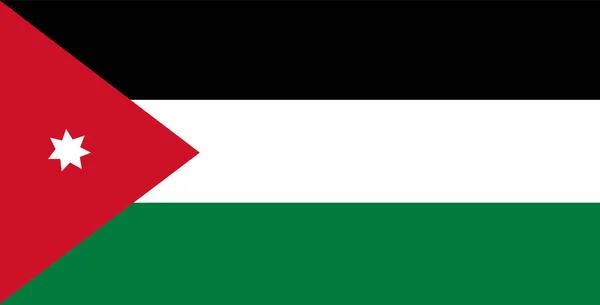 Jordánsko Národní Vlajkový Vektor — Stockový vektor