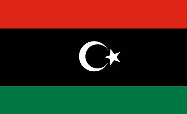 リビアの旗ベクトルイラスト — ストックベクタ