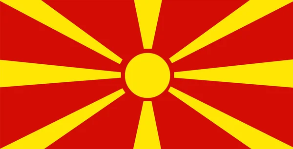 Nationale Vlaggenvector Macedonië — Stockvector