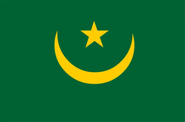 Mauritánia Nemzeti Zászló Vektor — Stock Vector