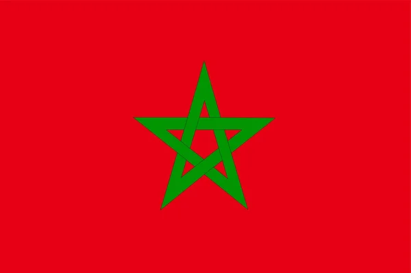 Marocco Vettore Bandiera Nazionale — Vettoriale Stock