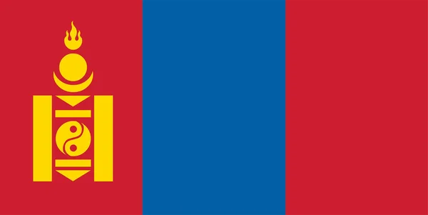 Mongoliets Nationella Flaggvektor — Stock vektor