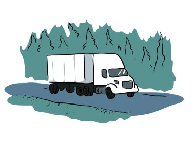 Kamyon illüstrasyon vektörü taşınıyor