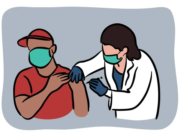 Vetor Ilustração Estoque Vacinação —  Vetores de Stock