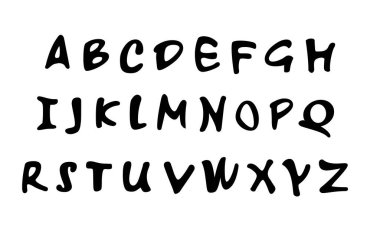 Alfabe harfleri siyah vektör