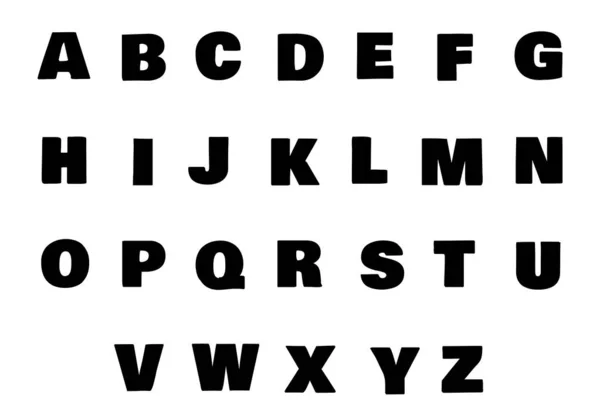 Alphabet Set Illustration Schwarz Fett Buchstaben — Stockvektor