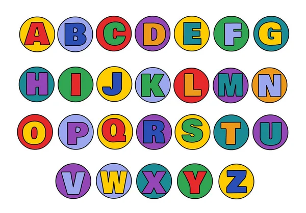 Colorido Alfabeto Conjunto Ilustración — Vector de stock