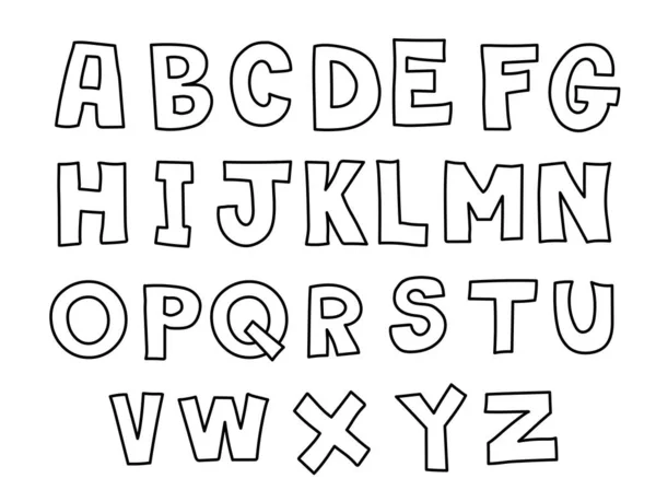 Handgezeichnete Buchstaben Schwarze Linie Vektor Illustration — Stockvektor