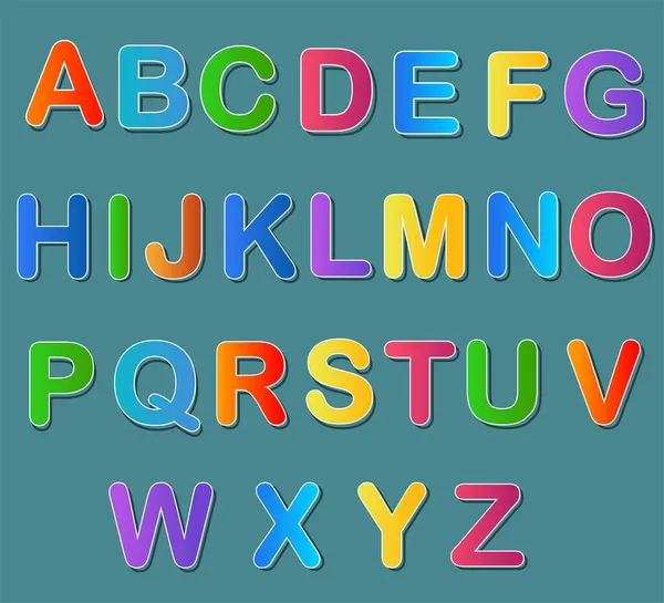 Multicolored Alphabet Sticker Vector — Stock Vector