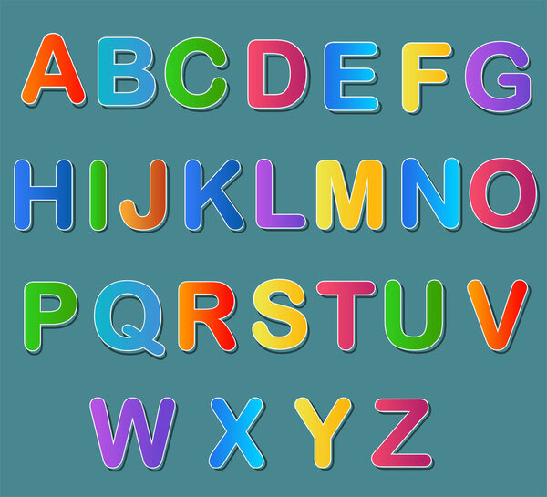 Multicolored Alphabet sticker vector 