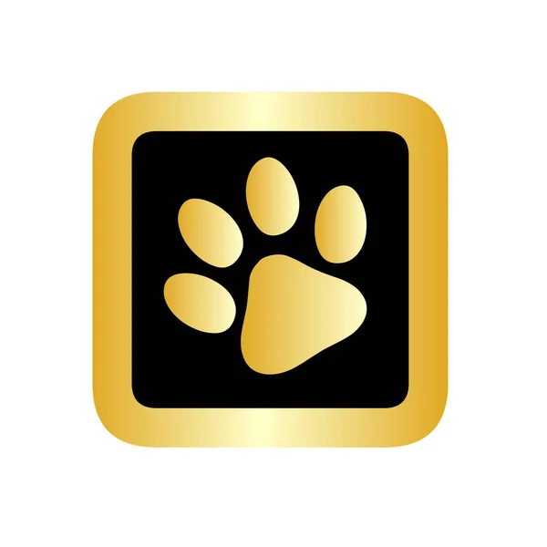 Paw Εικονίδιο Λογότυπο Εκτύπωσης Χρυσό — Διανυσματικό Αρχείο
