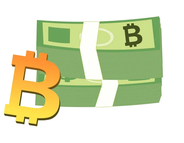 Bitcoin Para Birimi Vektör Illüstrasyonu — Stok Vektör