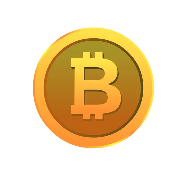 Beyaz Arkaplanda Izole Edilmiş Altın Bitcoin — Stok Vektör