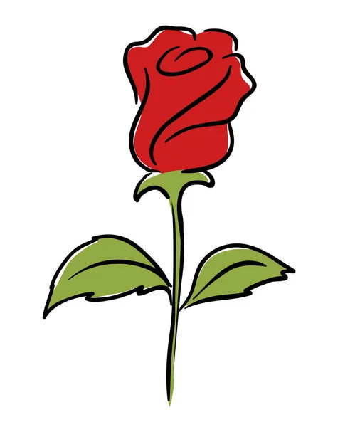 Piękny Czerwony Kwiat Róży — Wektor stockowy