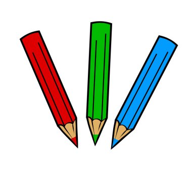 Renkli kalemler kırmızı yeşil