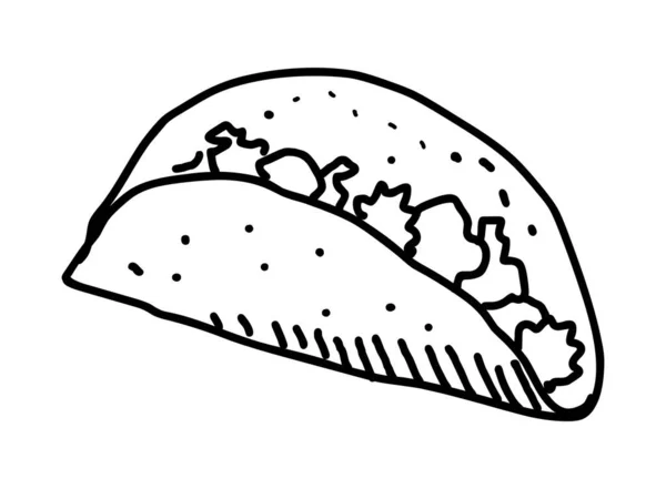 Omlet Handritad Illustration Vektor Vit Bakgrund — Stock vektor