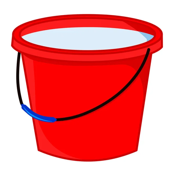 Roter Eimer Voll Wasser Isoliert — Stockvektor