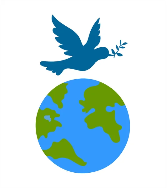 Peace Dove Globe — Stock Vector