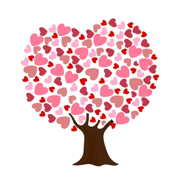 Love Tree Vector Isolated — Stock Vector