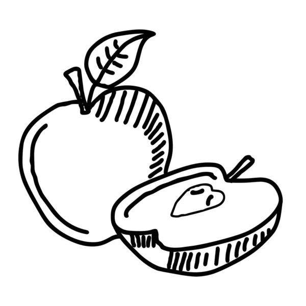 Apple Handgezeichnete Illustration — Stockvektor