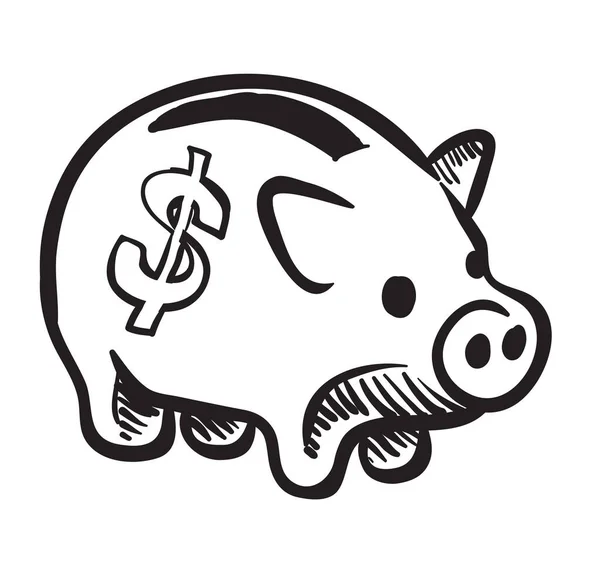 Piggy Banco Clipart Vetor Ilustração — Vetor de Stock