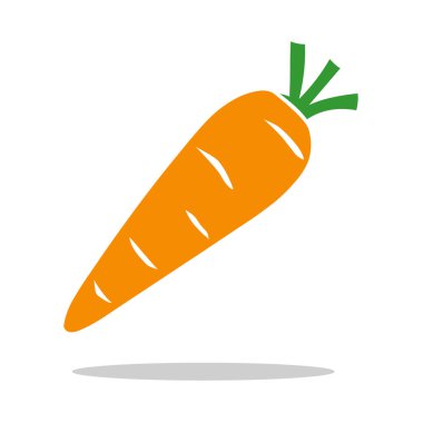 Havuç simgesi logo vektör çizimi izole edildi