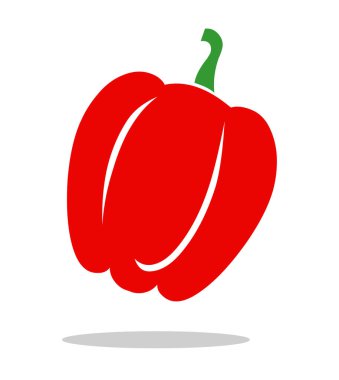 Pepper Belpepper Capsicum kırmızı logo vektör çizimi izole edildi
