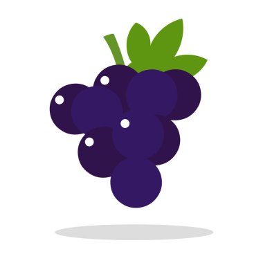 Üzüm simgesi logo çizimi beyaz arkaplanda izole edildi