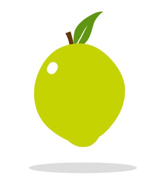 Beyaz arkaplanda limon simgesi logo vektörü çizimi izole edildi