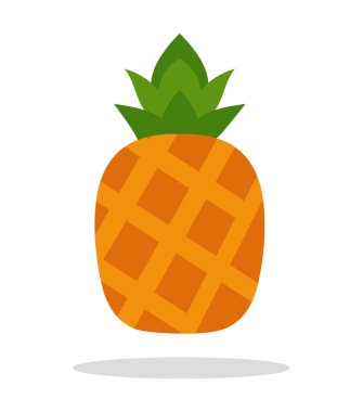 Beyaz arkaplanda izole edilmiş ananas simgesi logo vektör çizimi