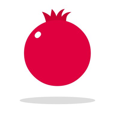 Pomogranat simgesi logo vektör çizimi beyaz arkaplanda izole edildi