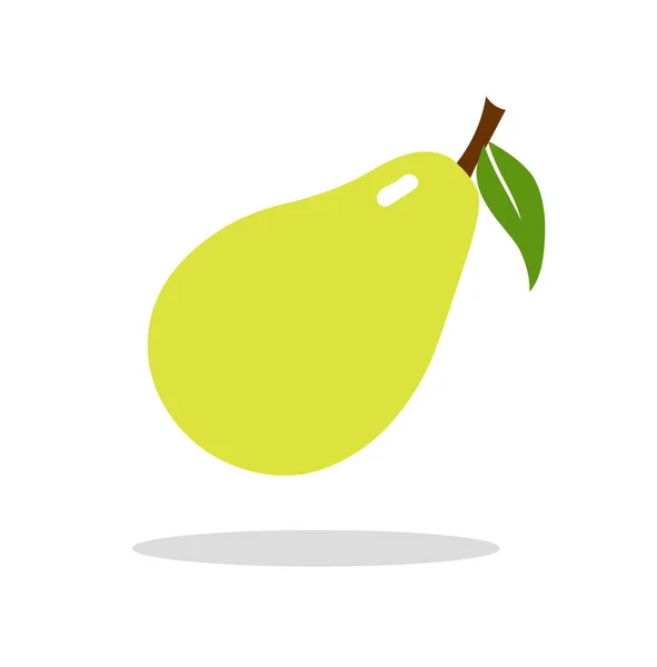 Pera Frutta Icona Logo Vettoriale Illustrazione Isolato Sfondo Bianco — Vettoriale Stock