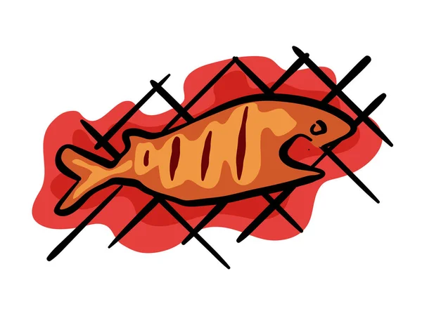 焼き魚 Bbq — ストックベクタ