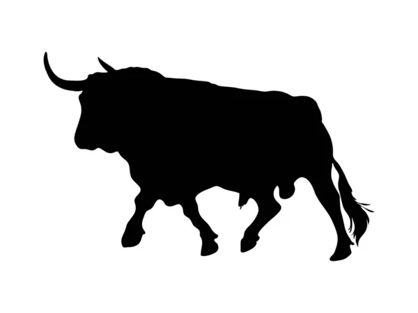 Bull Silhouette Vector Isolated — Stock Vector
