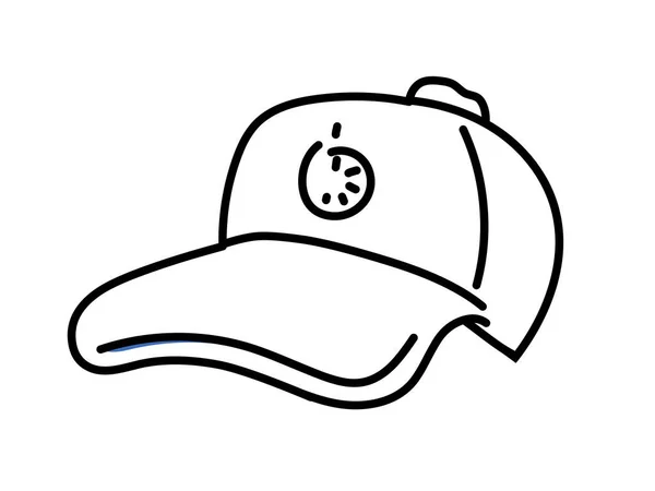 Cap Vector Zwarte Lijn Tekening — Stockvector